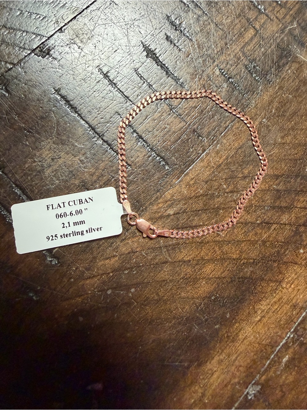 5.0” 9.25 Flat Cuban Link Bracelet in Rose Gold-Tone - Made in Italy